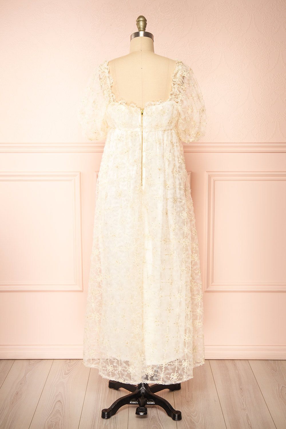 Bambina | Empire Waist Short Sleeve Maxi Dress with Embroidered Tulle sold by Boutique 1861 product image thumbnail 5
