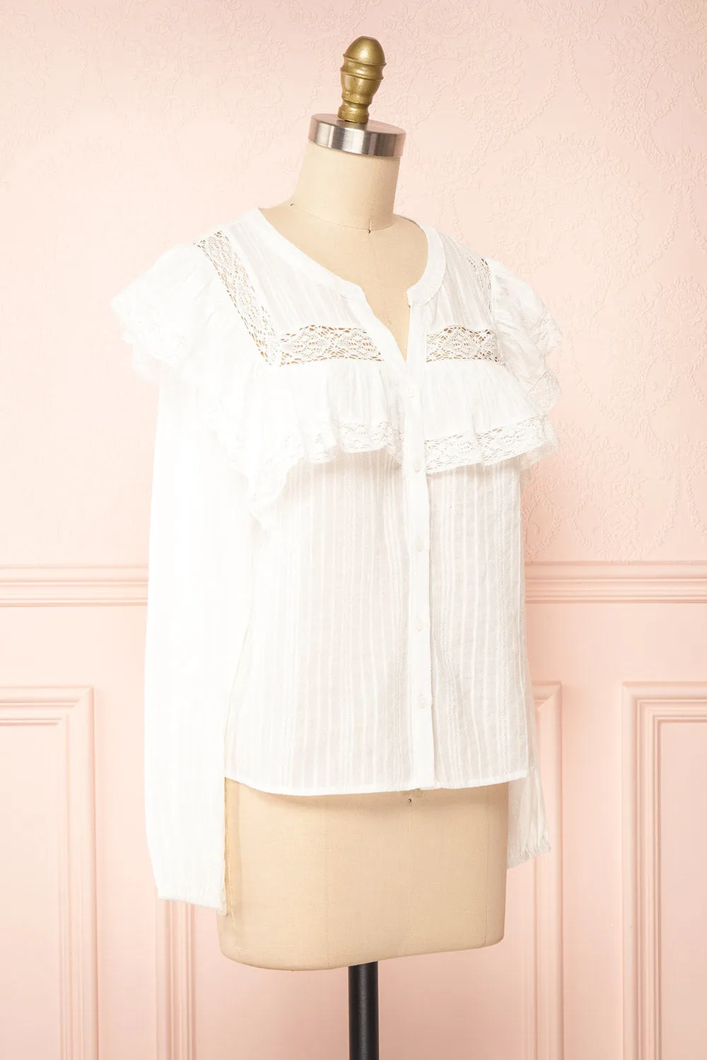 Liberalis | Striped Blouse w/ Ruffles sold by Boutique 1861 product image thumbnail 3