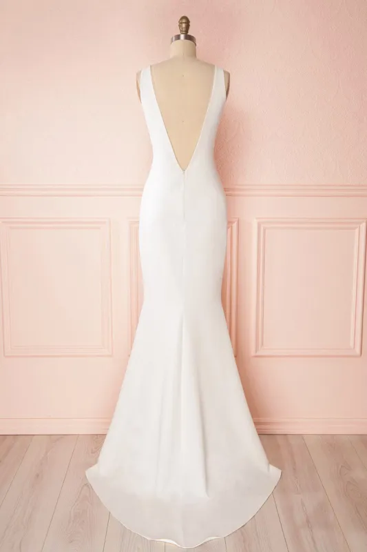 Sanya Ivory | Backless Mermaid Gown sold by Boutique 1861