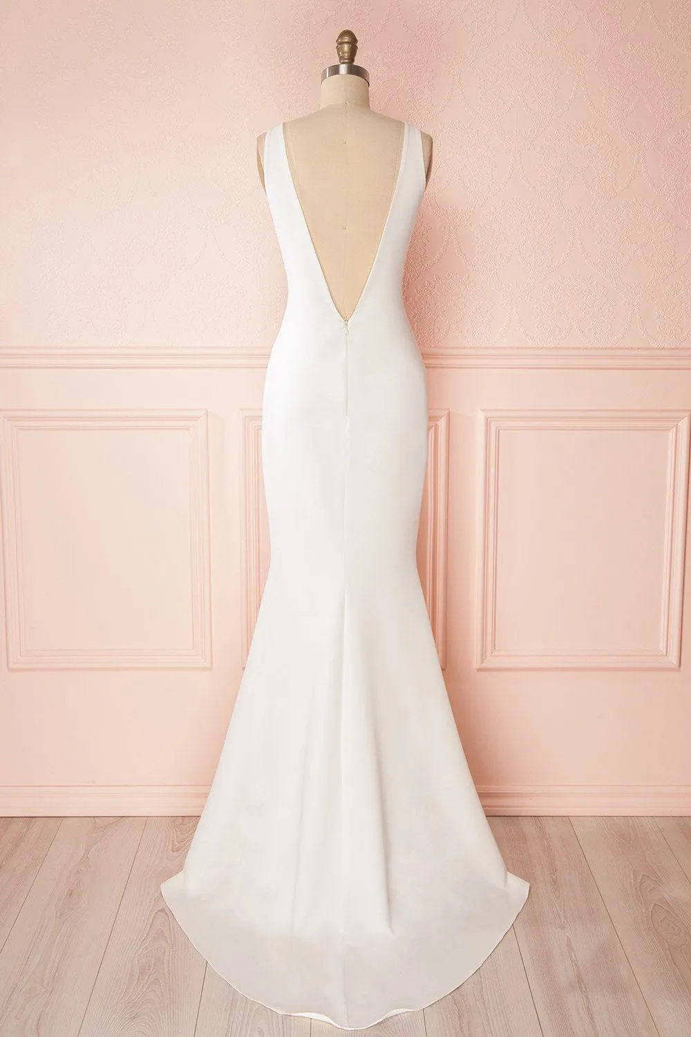 Sanya Ivory | Backless Mermaid Gown sold by Boutique 1861