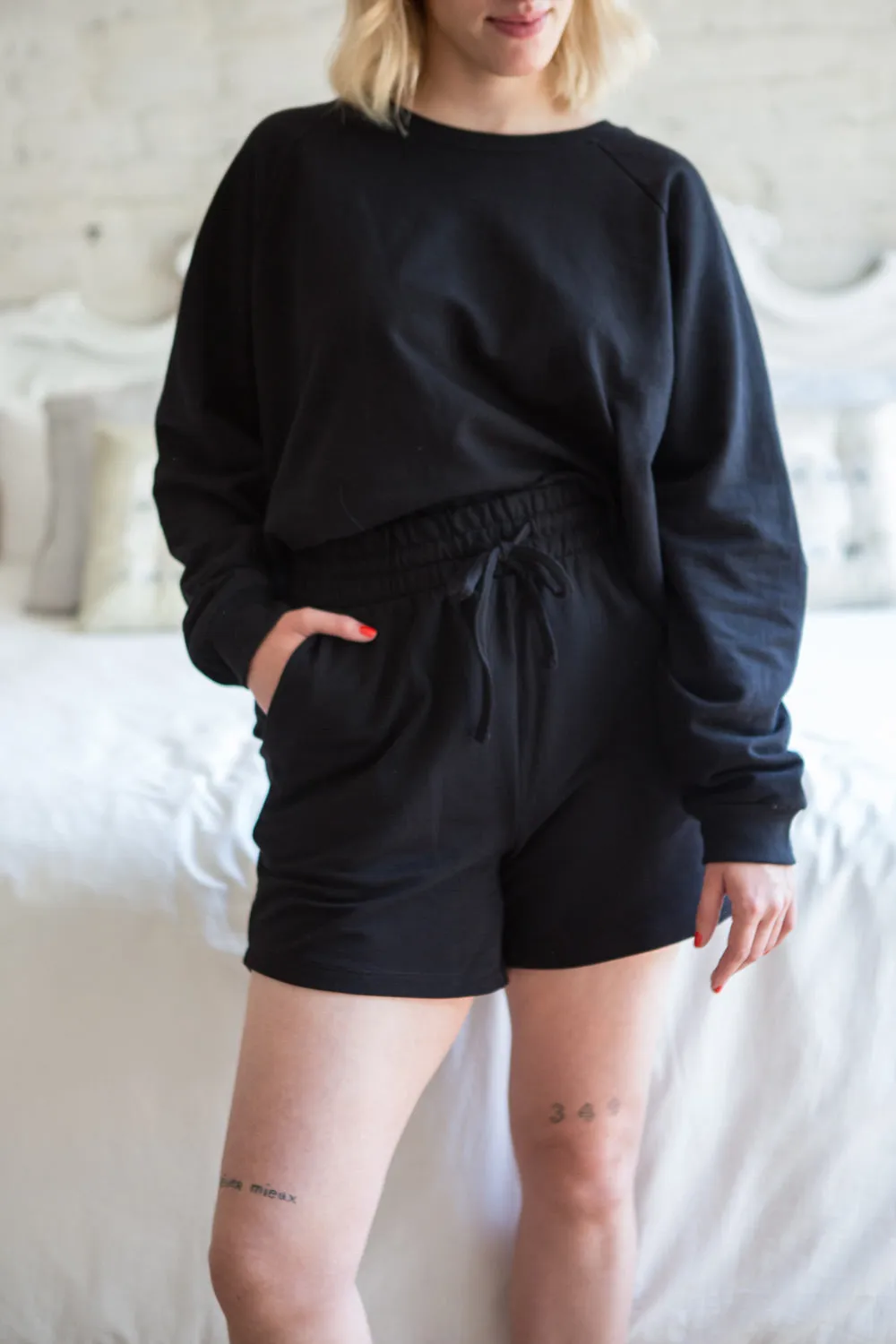 Set Rebec | Black Cropped Sweater & Shorts sold by Boutique 1861 product image thumbnail 2