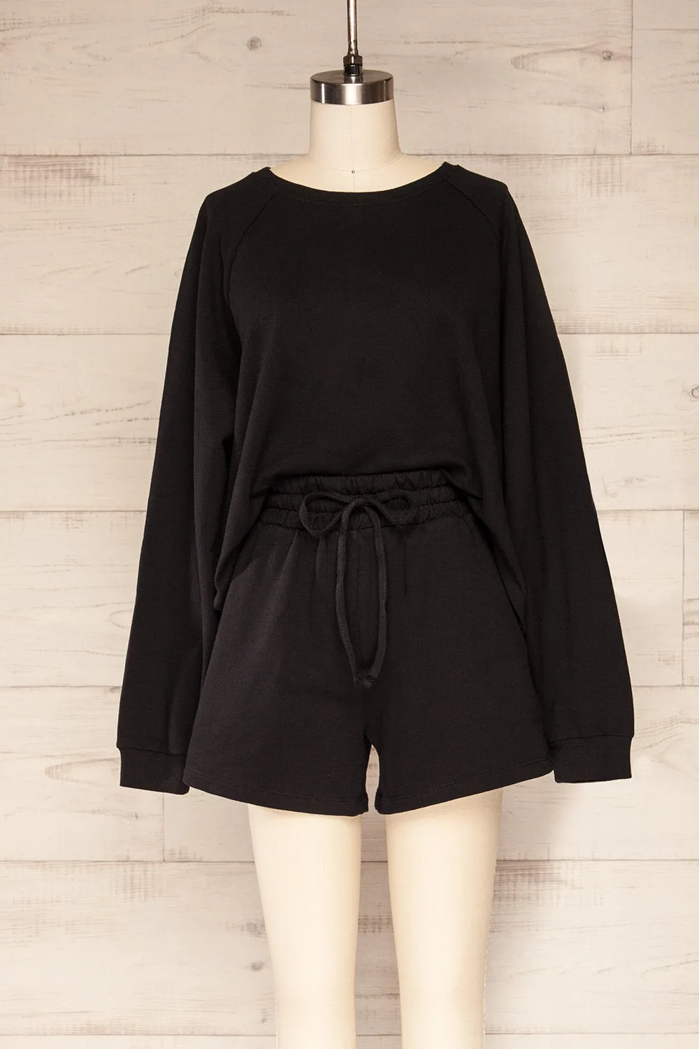 Set Rebec | Black Cropped Sweater & Shorts sold by Boutique 1861