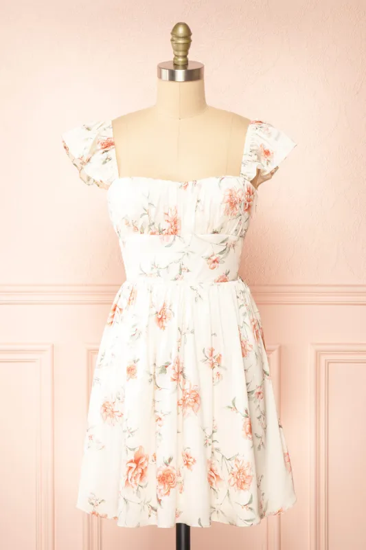 Thalia Pink | Short Floral Patterned Dress sold by Boutique 1861