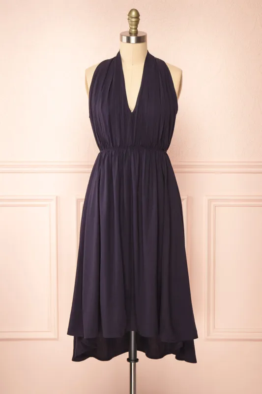 Pierrette | Sleeveless Navy Midi Dress sold by Boutique 1861