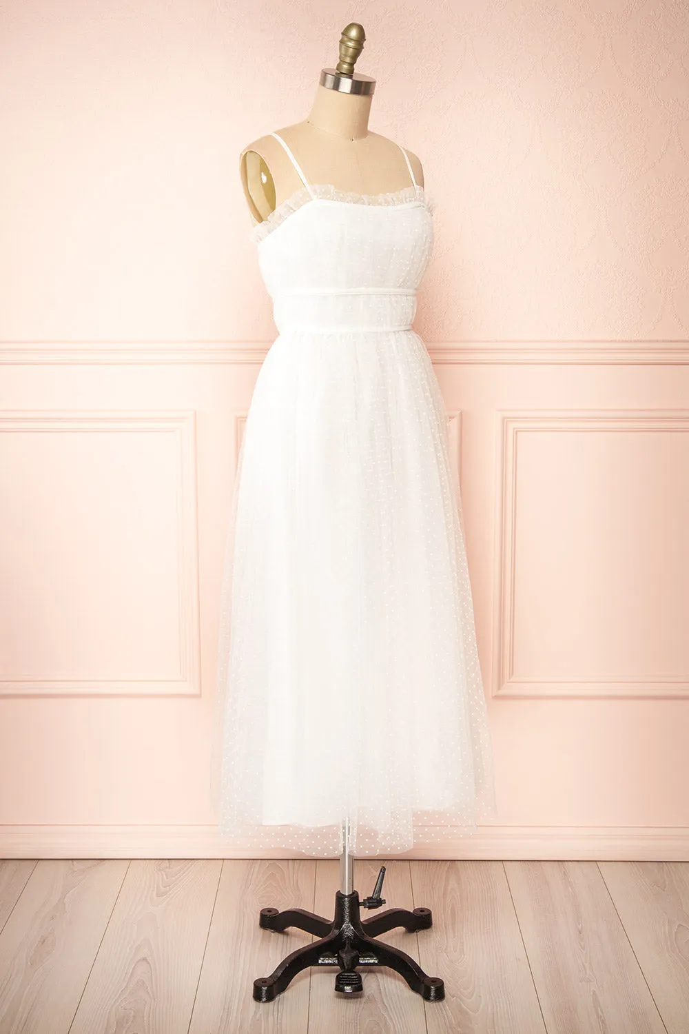 Lalatiana | White Tulle Midi Dress w/ Polka Dots sold by Boutique 1861 product image thumbnail 3