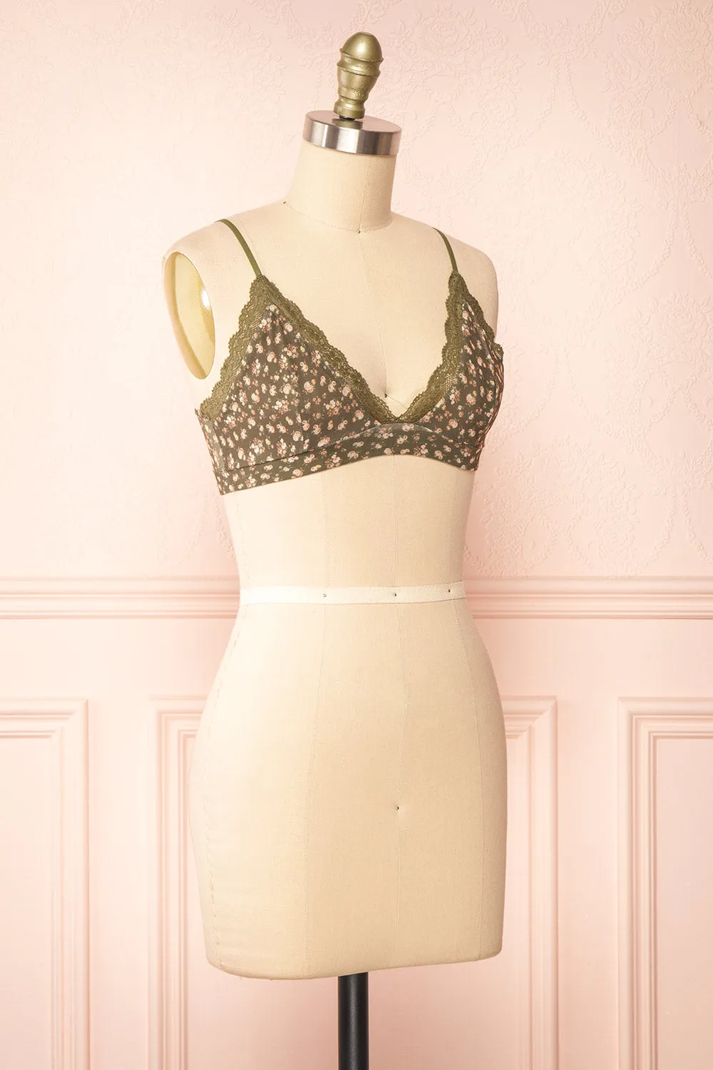 Distyle Green | Floral Mesh Bralette w/ Lace sold by Boutique 1861 product image thumbnail 3