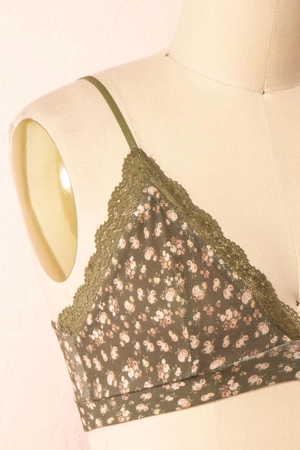 Distyle Green | Floral Mesh Bralette w/ Lace sold by Boutique 1861 product image thumbnail 4