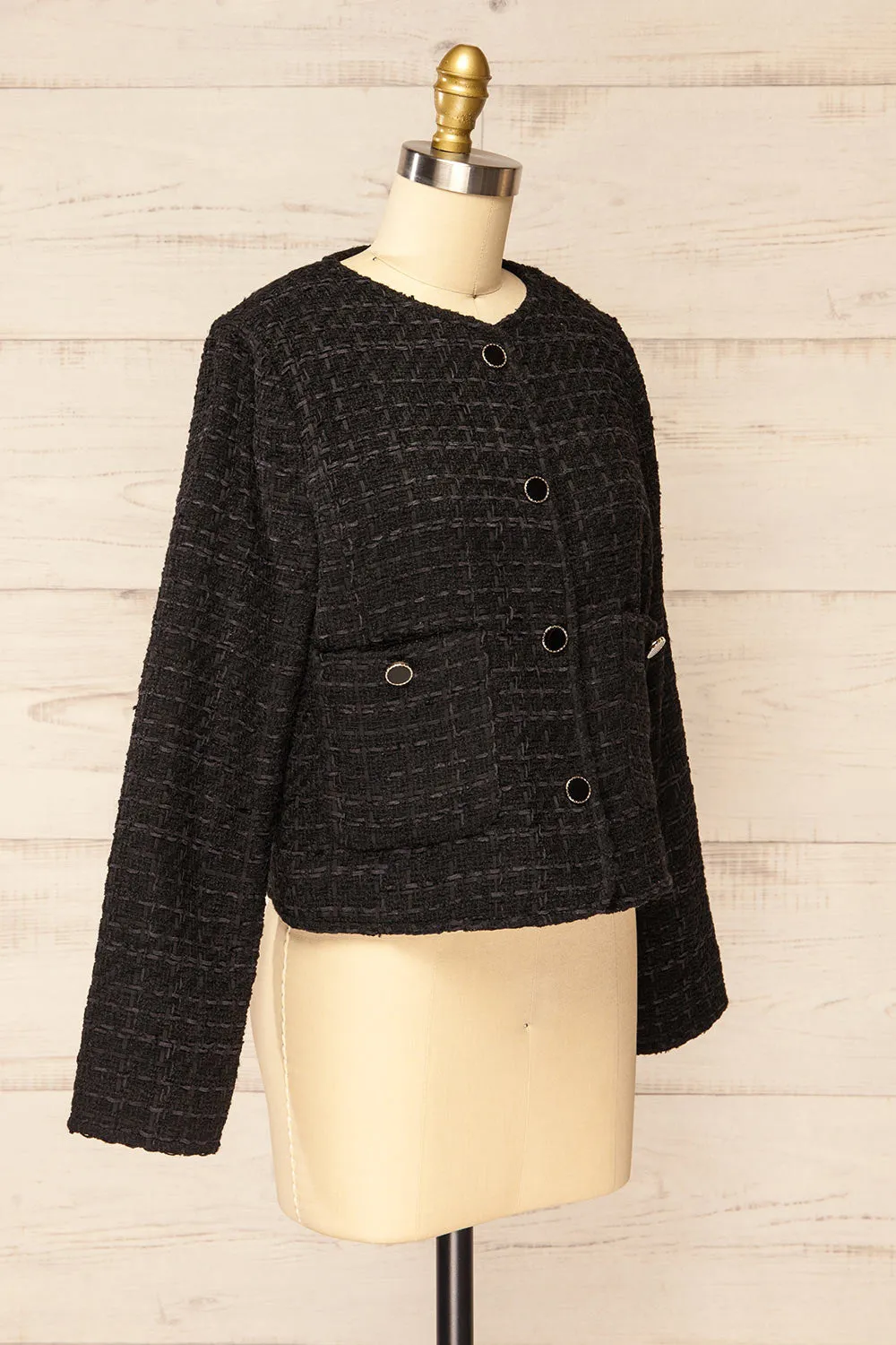 Citadine Black | Tweed Jacket w/ Front Pockets sold by Boutique 1861 product image thumbnail 5