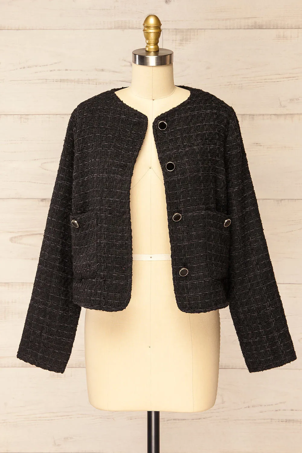 Citadine Black | Tweed Jacket w/ Front Pockets sold by Boutique 1861 product image thumbnail 3