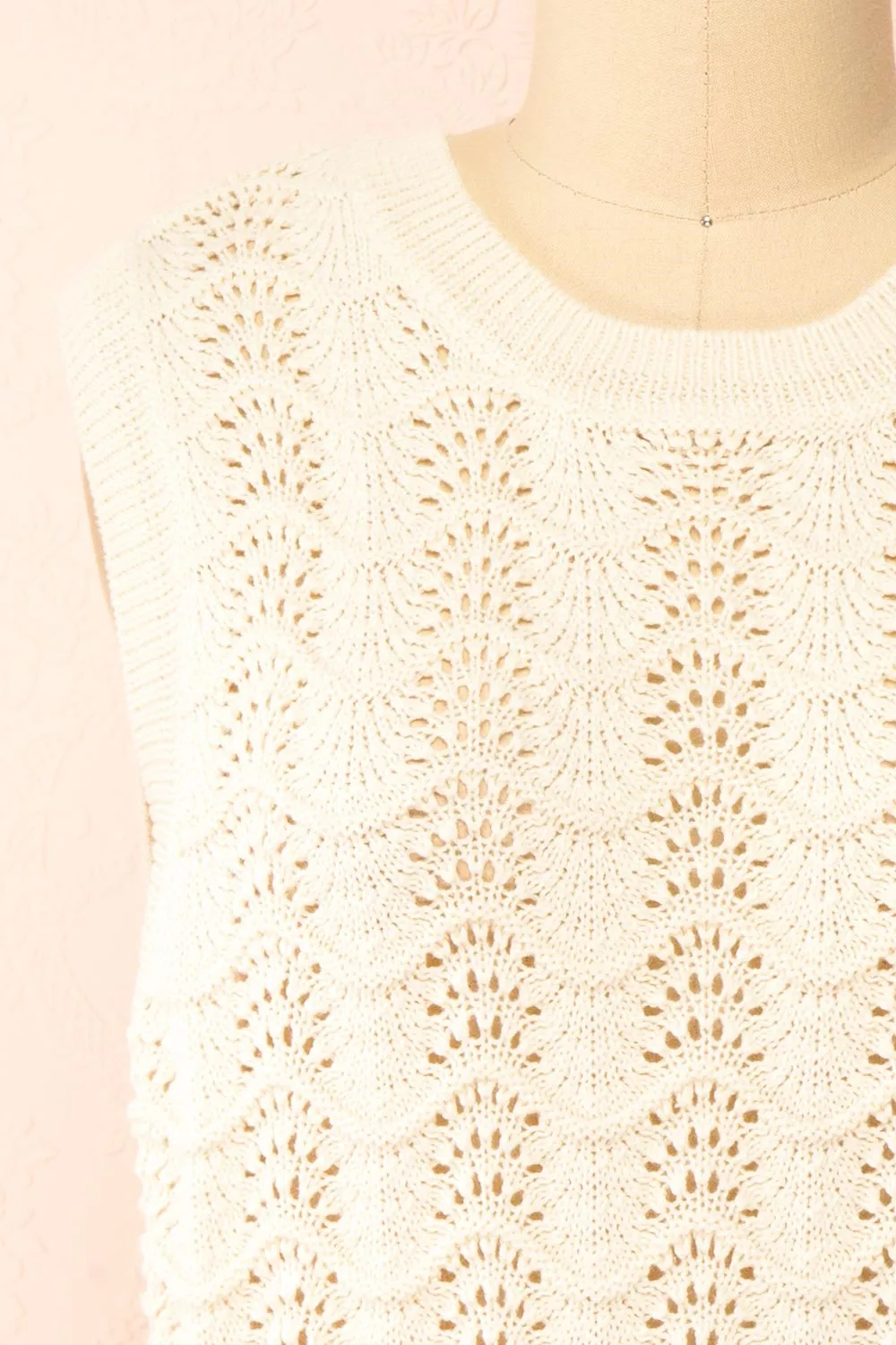 Harim Ivory | Openwork Knit Sweater Vest sold by Boutique 1861 product image thumbnail 2