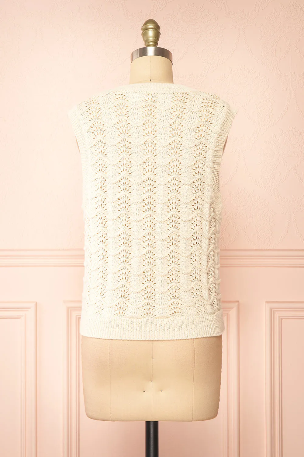 Harim Ivory | Openwork Knit Sweater Vest sold by Boutique 1861 product image thumbnail 5