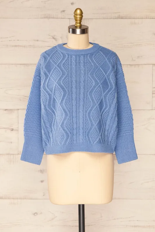 Randers Blue | Knitted Sweater with 3/4 Sleeves sold by Boutique 1861