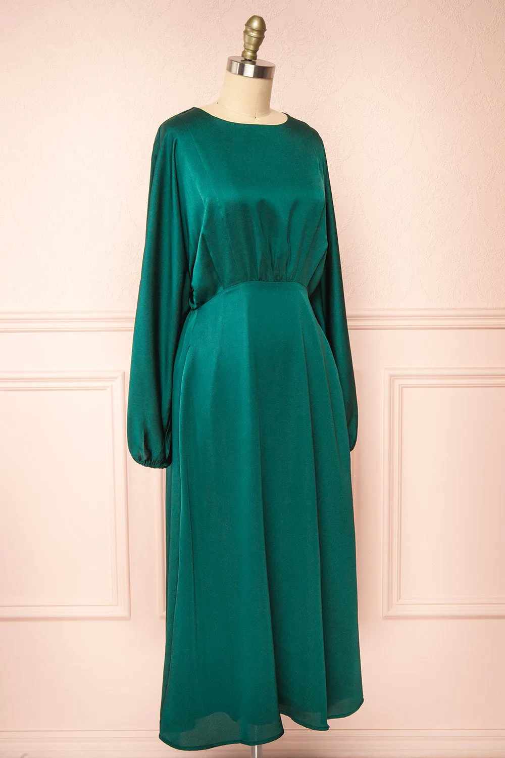 Reneane Green | Long Sleeve Midi A-Line Dress sold by Boutique 1861 product image thumbnail 3