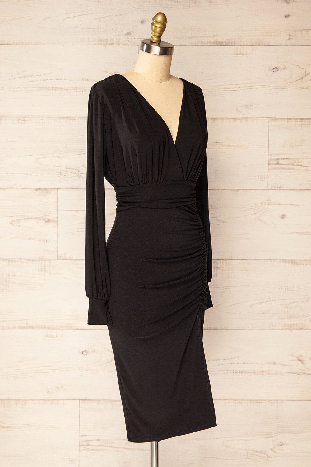 Pessac Black | Fitted Midi Dress w/ Long Sleeves sold by Boutique 1861 product image thumbnail 4
