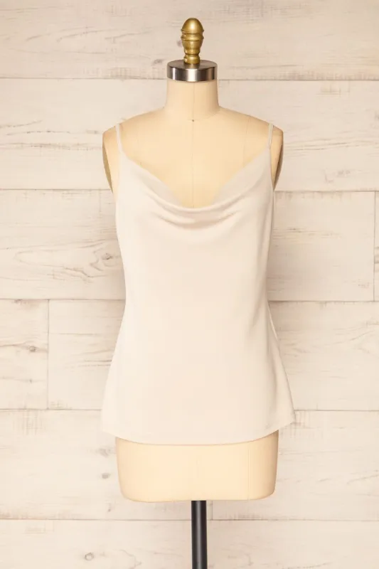 Partye Beige | Cowl Neck Cami Top sold by Boutique 1861