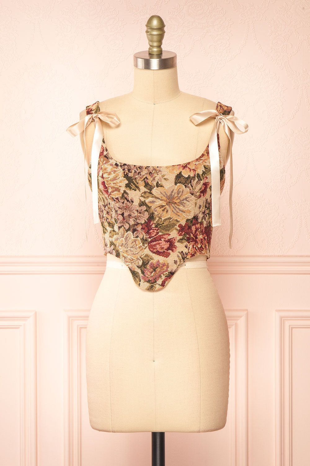Elysane | Jacquard Cropped Corset Top sold by Boutique 1861