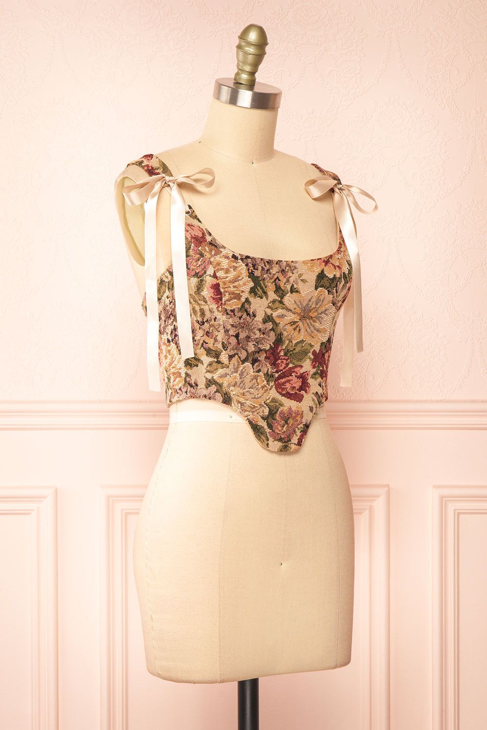 Elysane | Jacquard Cropped Corset Top sold by Boutique 1861 product image thumbnail 3