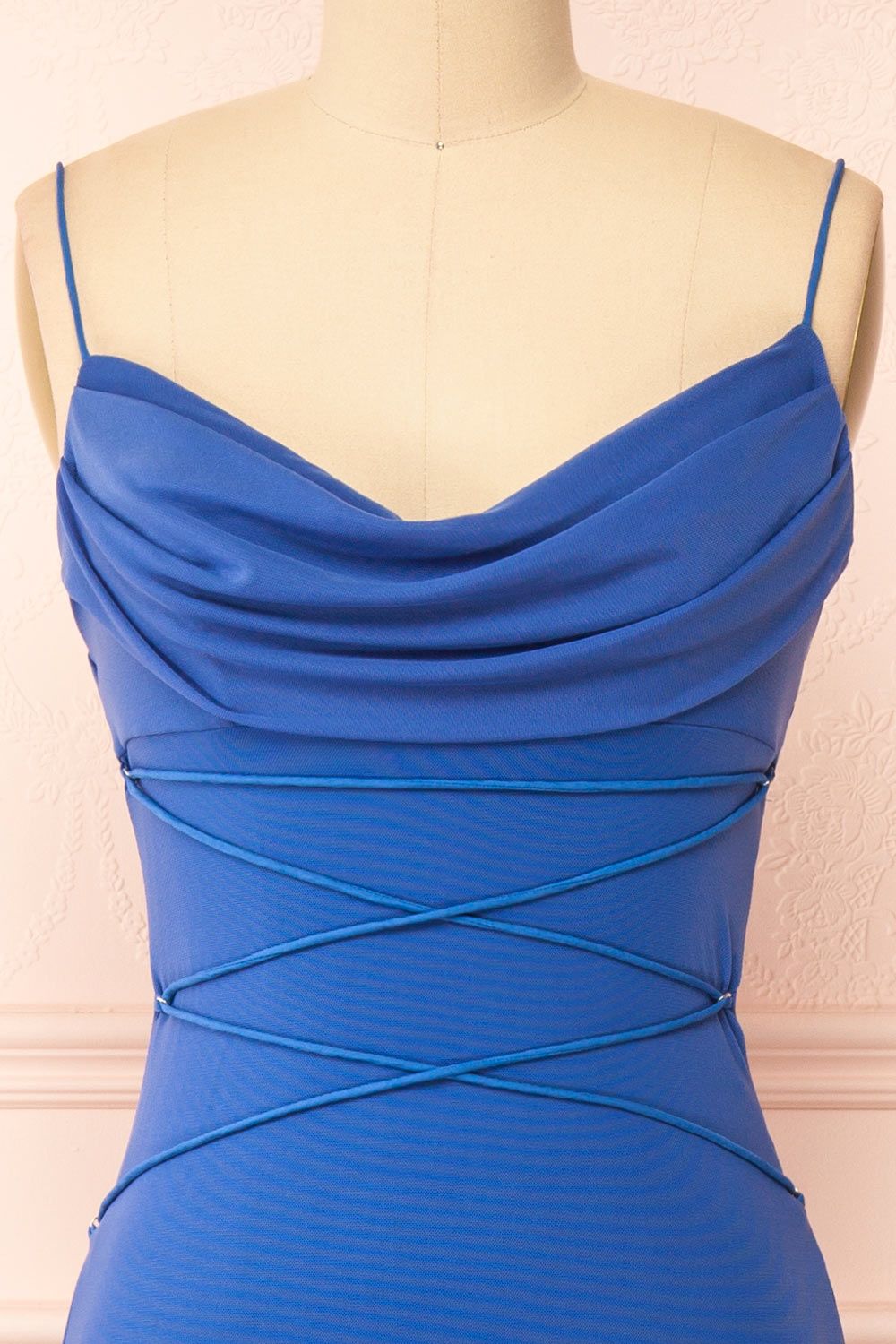 Yuqi | Blue Maxi Dress w/ Lace-Up Details sold by Boutique 1861 product image thumbnail 3