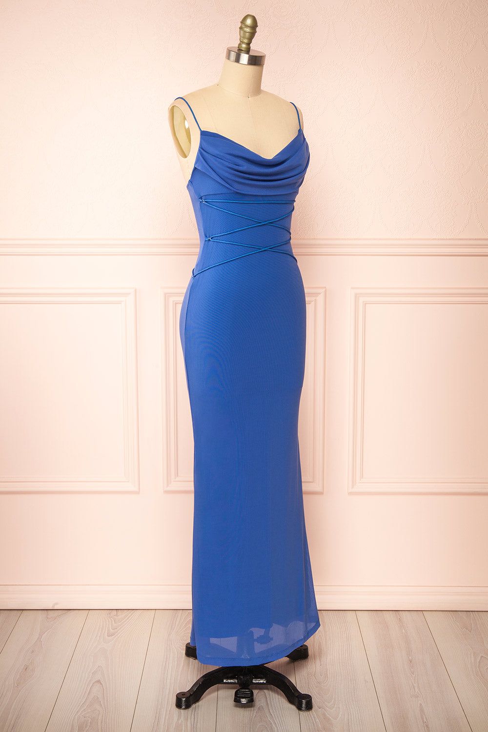 Yuqi | Blue Maxi Dress w/ Lace-Up Details sold by Boutique 1861 product image thumbnail 4