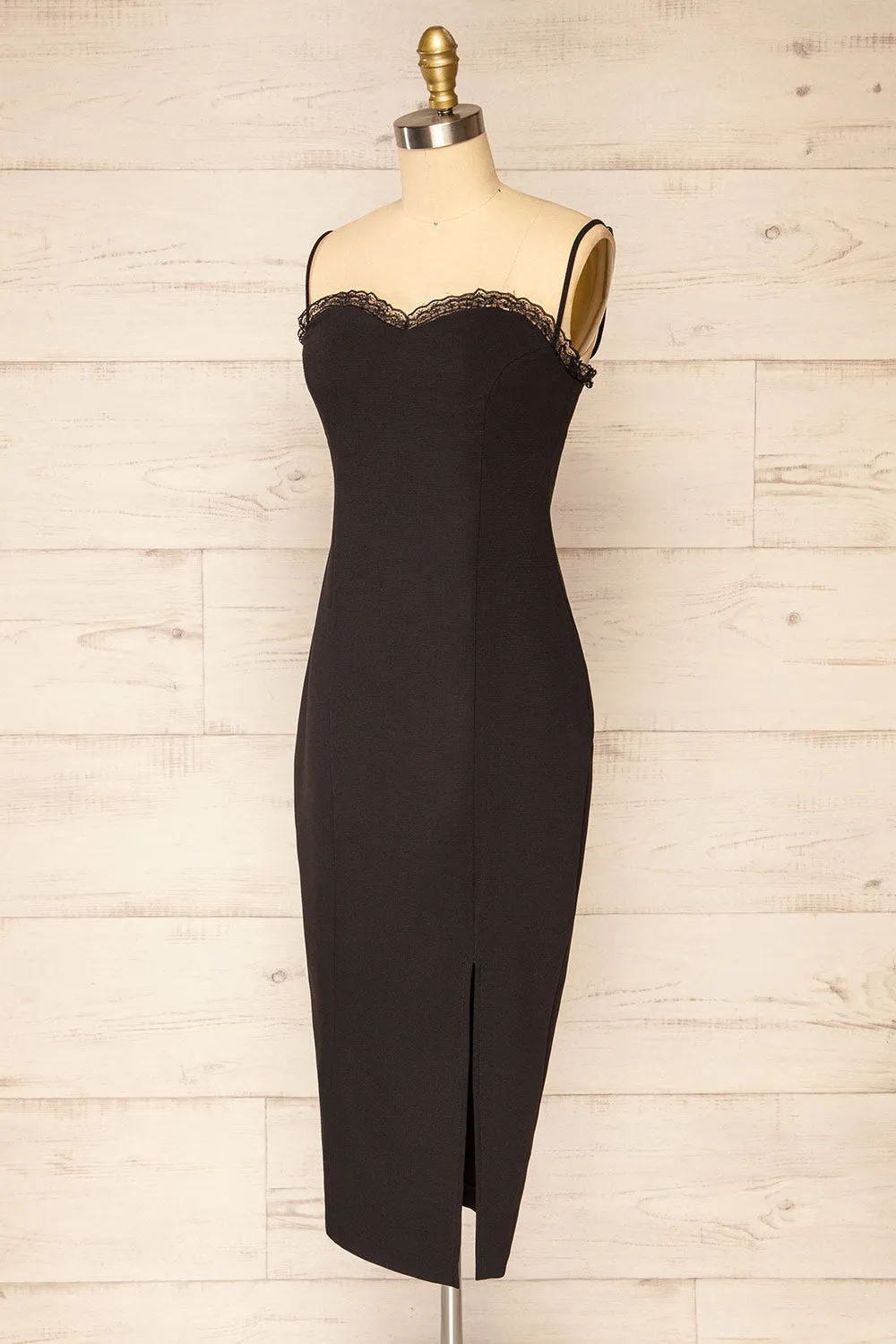 Lenna Black | Fitted Midi Dress w/ Sweetheart Neckline sold by Boutique 1861 product image thumbnail 3