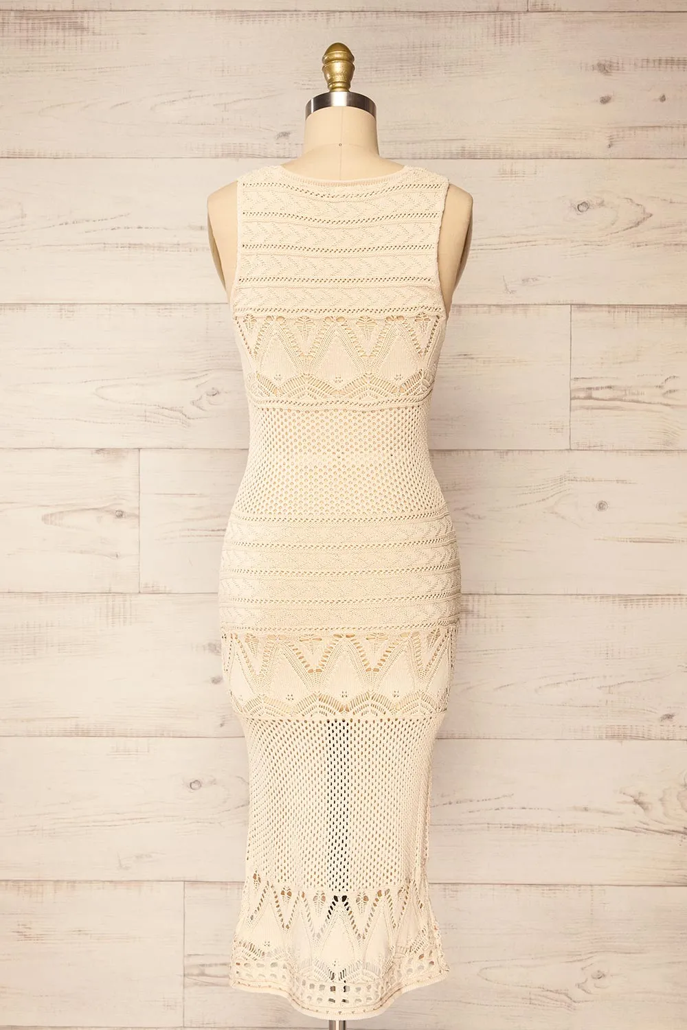 Ozma Beige | Crochet Midi Dress sold by Boutique 1861 product image thumbnail 5