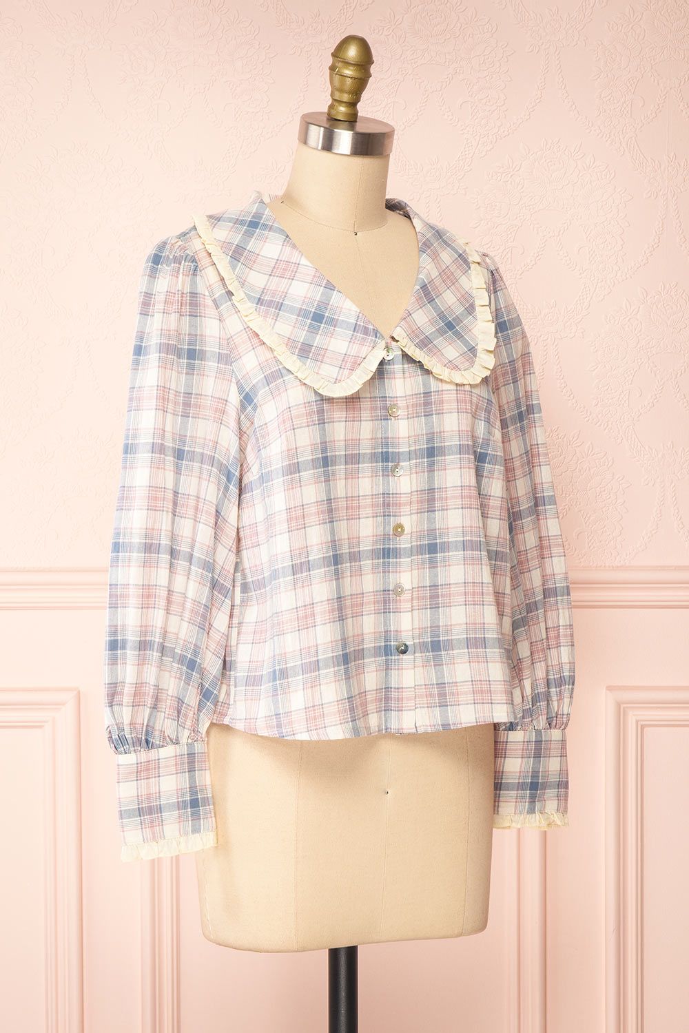 Krenok | Plaid Peter Pan Collar Blouse sold by Boutique 1861 product image thumbnail 3