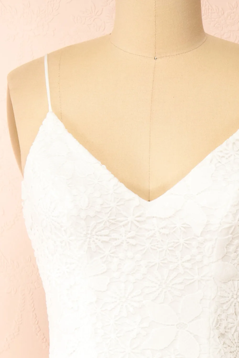 Tallina | White Tulle Midi Dress w/ Floral Embroidery sold by Boutique 1861 product image thumbnail 2