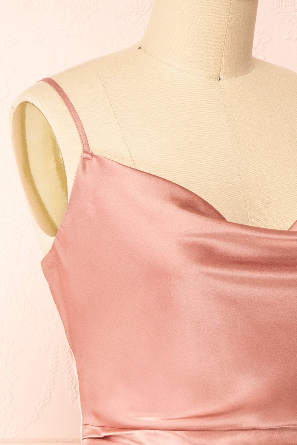 Enya Pink | Short Satin Dress w/ Cowl Neck sold by Boutique 1861 product image thumbnail 5