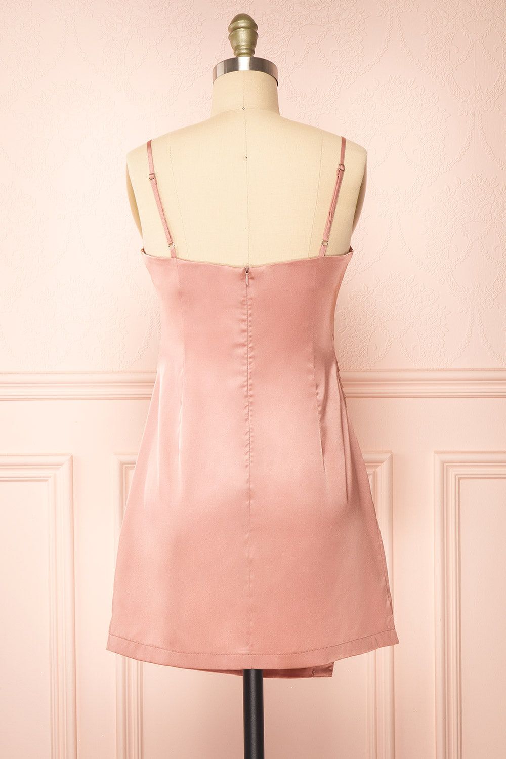 Enya Pink | Short Satin Dress w/ Cowl Neck sold by Boutique 1861 product image thumbnail 6