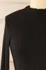 Faaset Black | Ribbed Top w/ Stand Collar sold by Boutique 1861