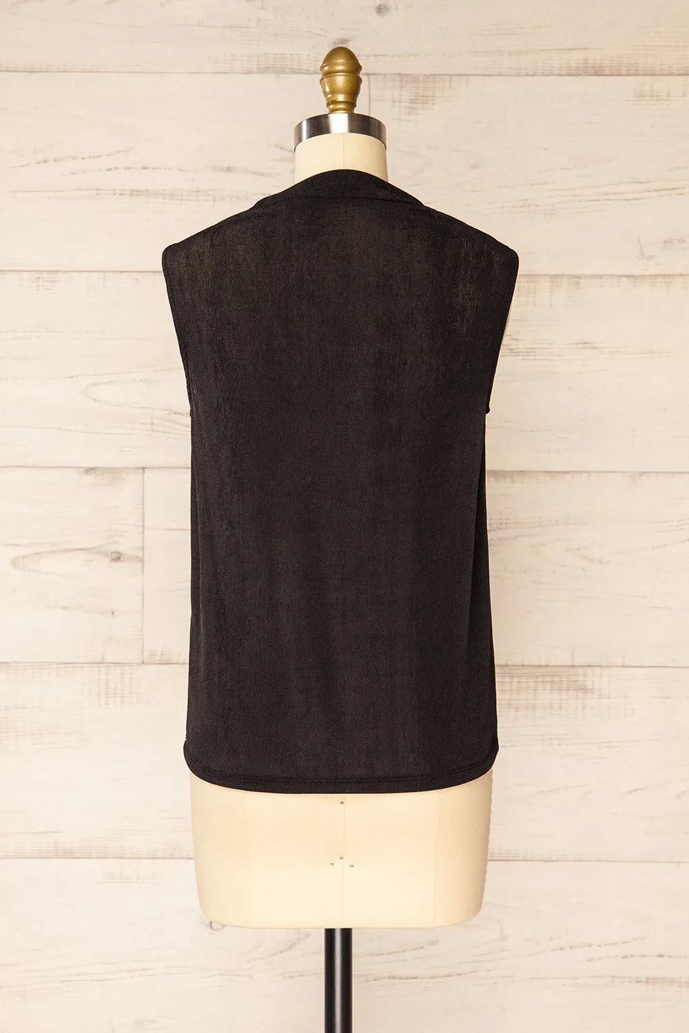 Tapshap Black | Sleeveless Top w/ Draped Mock Neck sold by Boutique 1861 product image thumbnail 5