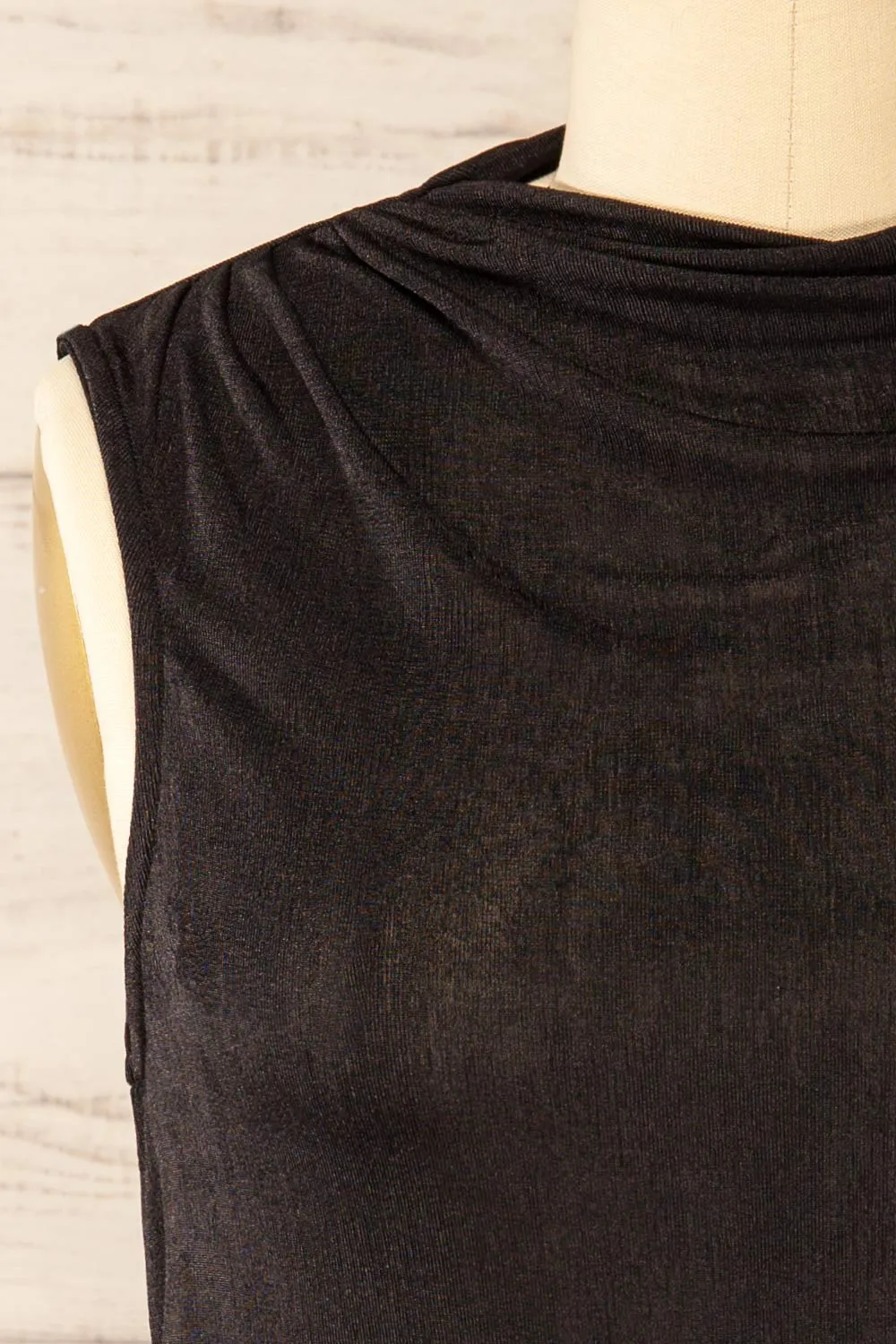 Tapshap Black | Sleeveless Top w/ Draped Mock Neck sold by Boutique 1861 product image thumbnail 2
