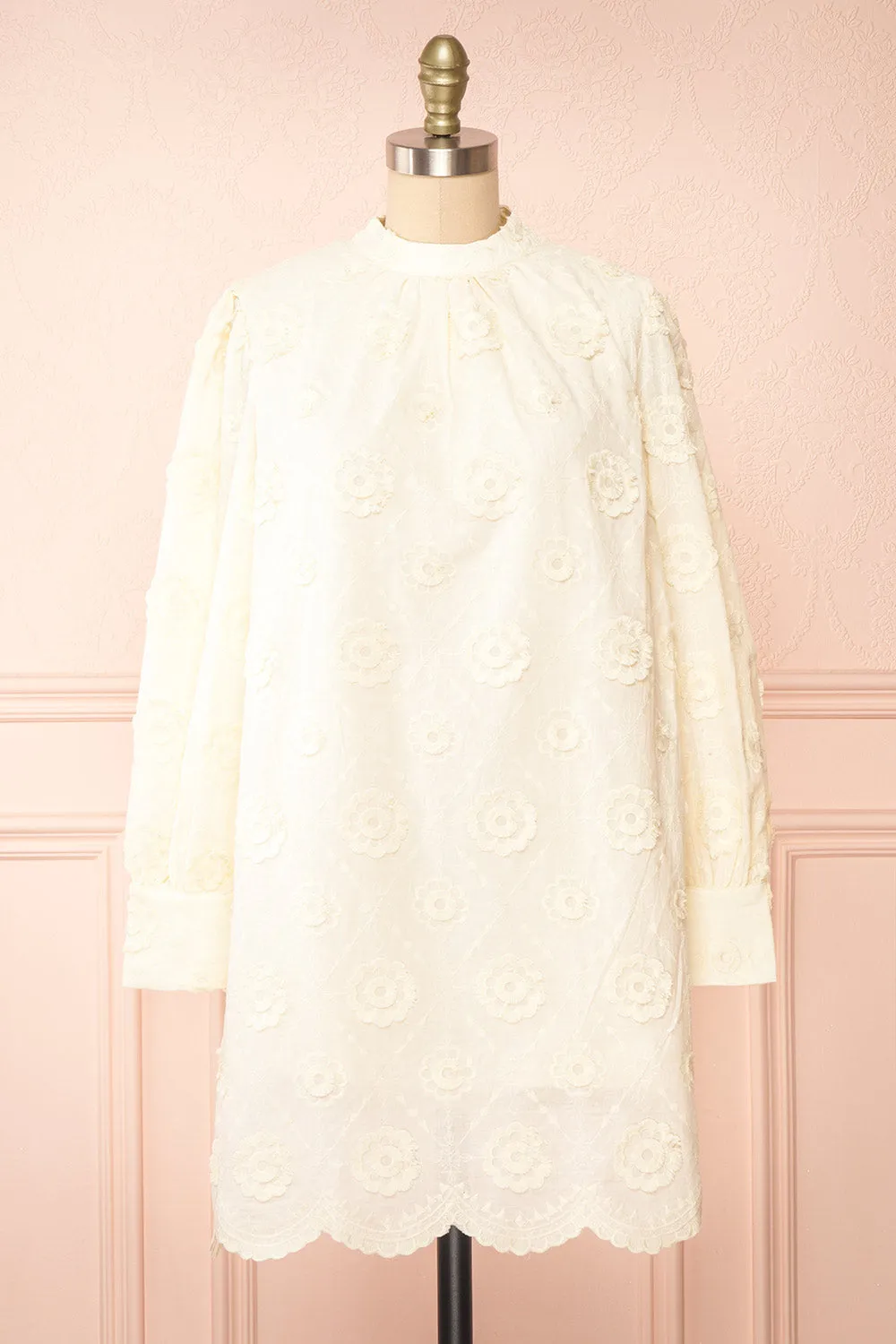 Pnoae | Floral Embroidered Short Shift Dress sold by Boutique 1861