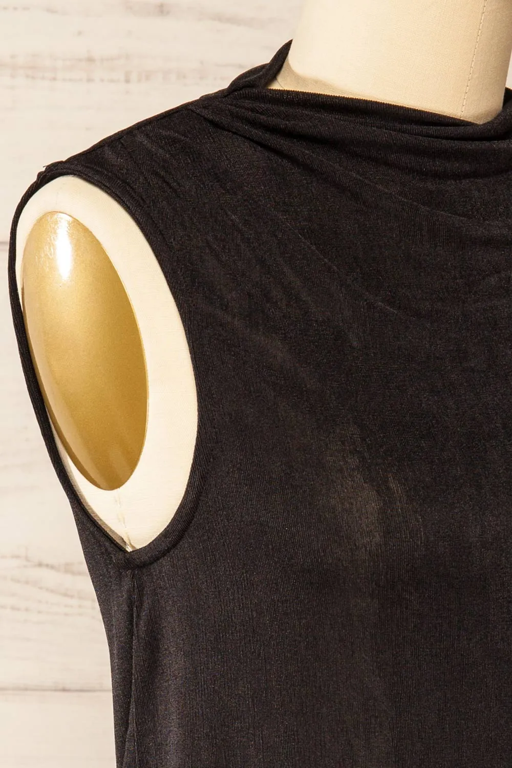 Tapshap Black | Sleeveless Top w/ Draped Mock Neck sold by Boutique 1861 product image thumbnail 4