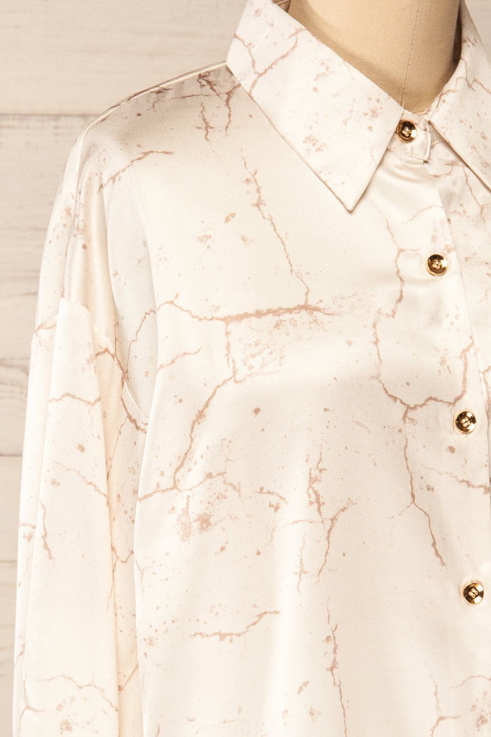Favllemokke | Patterned Satin Button-Up Shirt sold by Boutique 1861 product image thumbnail 4