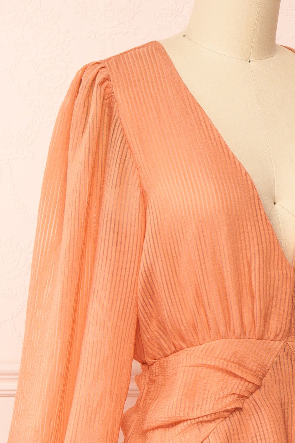 Herta | Short V-Neck Dress w/ Long Puffy Sleeves sold by Boutique 1861 product image thumbnail 4