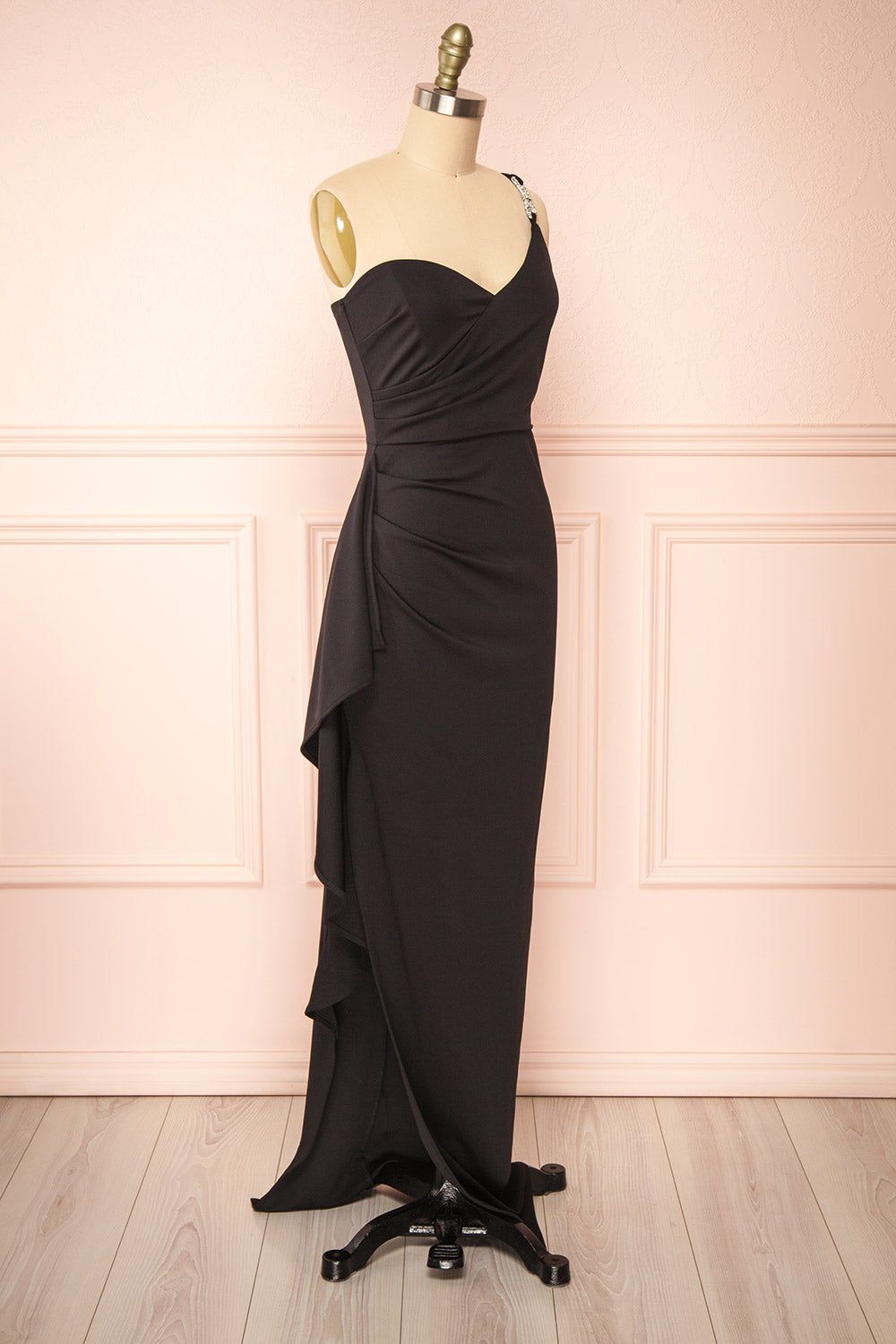 Elliot | One-Shoulder Black Maxi Dress w/ Bow sold by Boutique 1861 product image thumbnail 4