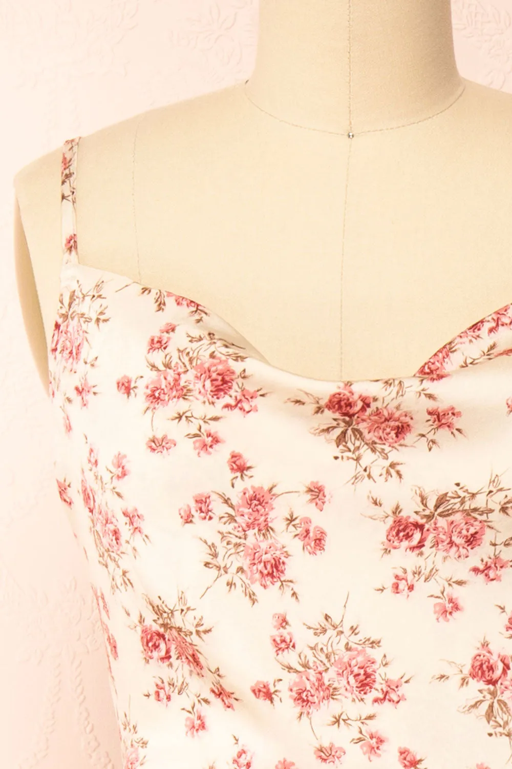 Calliope Ivory | Cowl Neck Floral Midi Dress sold by Boutique 1861 product image thumbnail 2