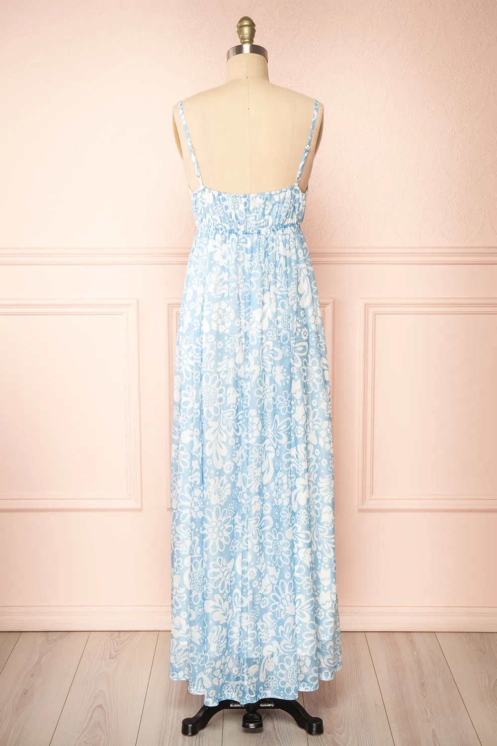 Helga | Blue Floral Maxi Dress sold by Boutique 1861 product image thumbnail 5