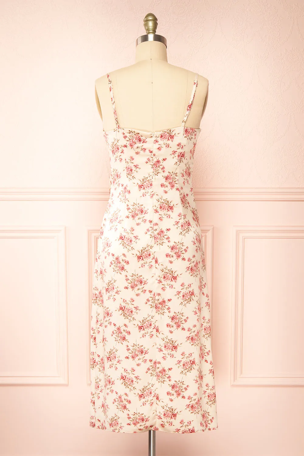 Calliope Ivory | Cowl Neck Floral Midi Dress sold by Boutique 1861 product image thumbnail 5
