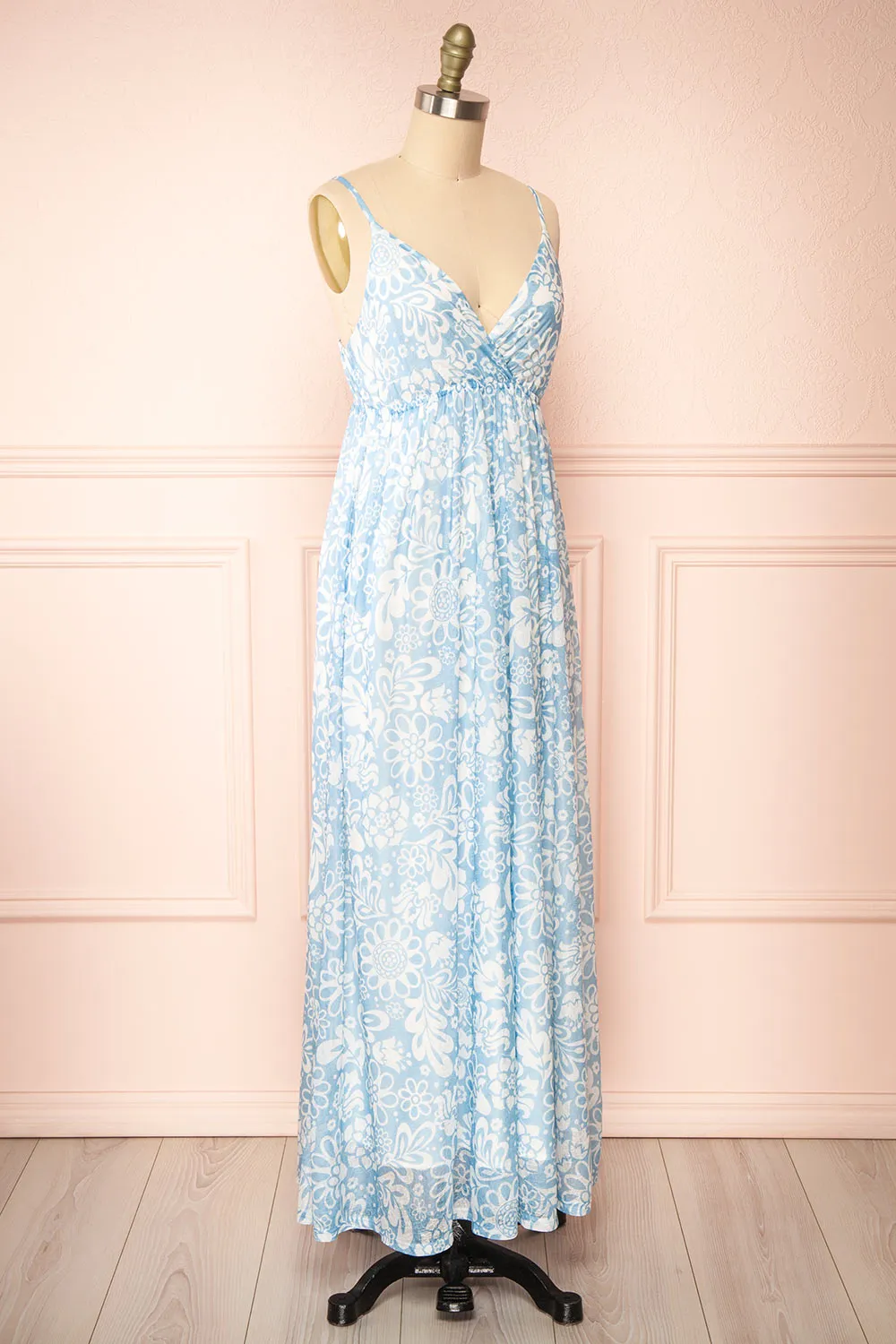Helga | Blue Floral Maxi Dress sold by Boutique 1861 product image thumbnail 3