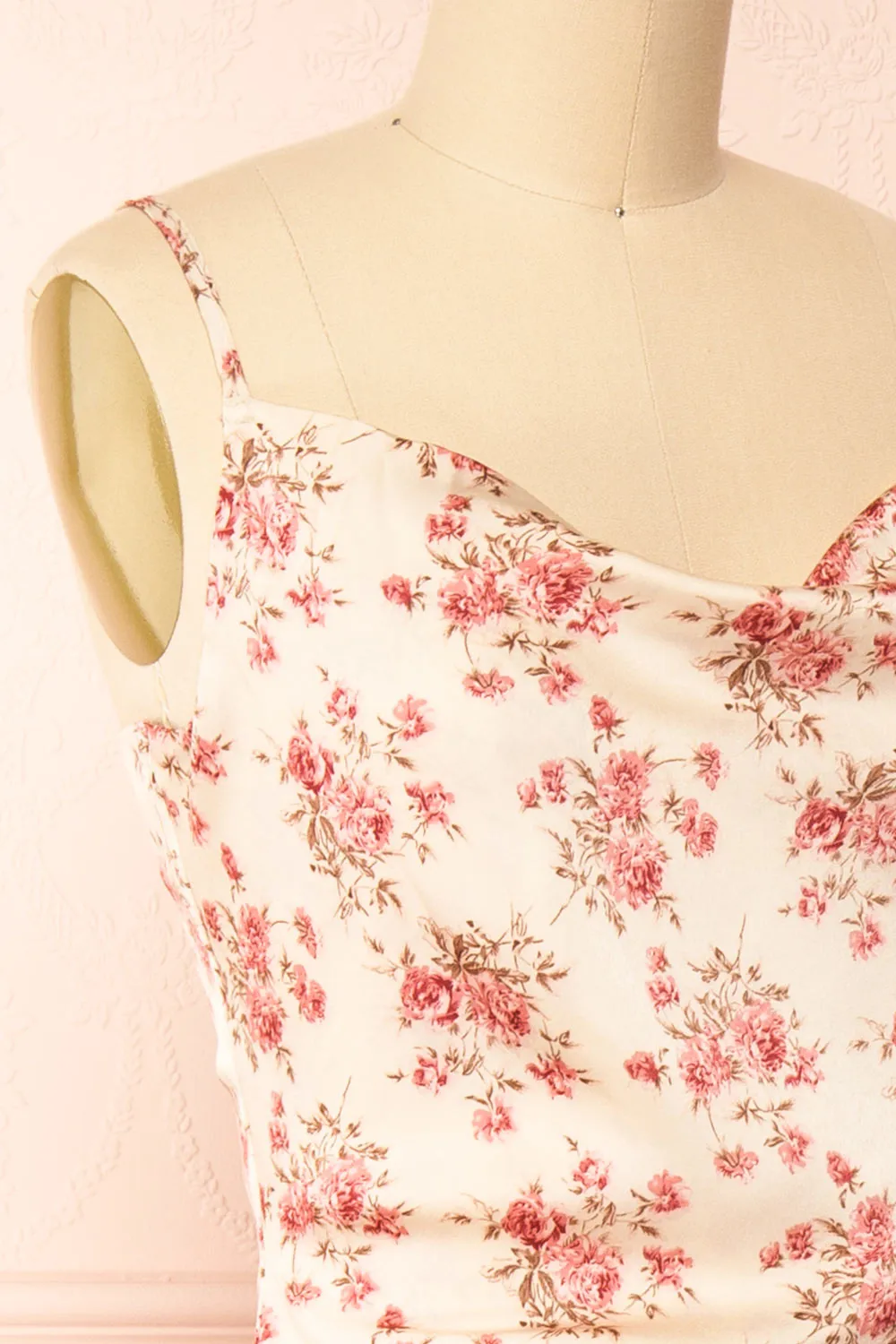 Calliope Ivory | Cowl Neck Floral Midi Dress sold by Boutique 1861 product image thumbnail 4