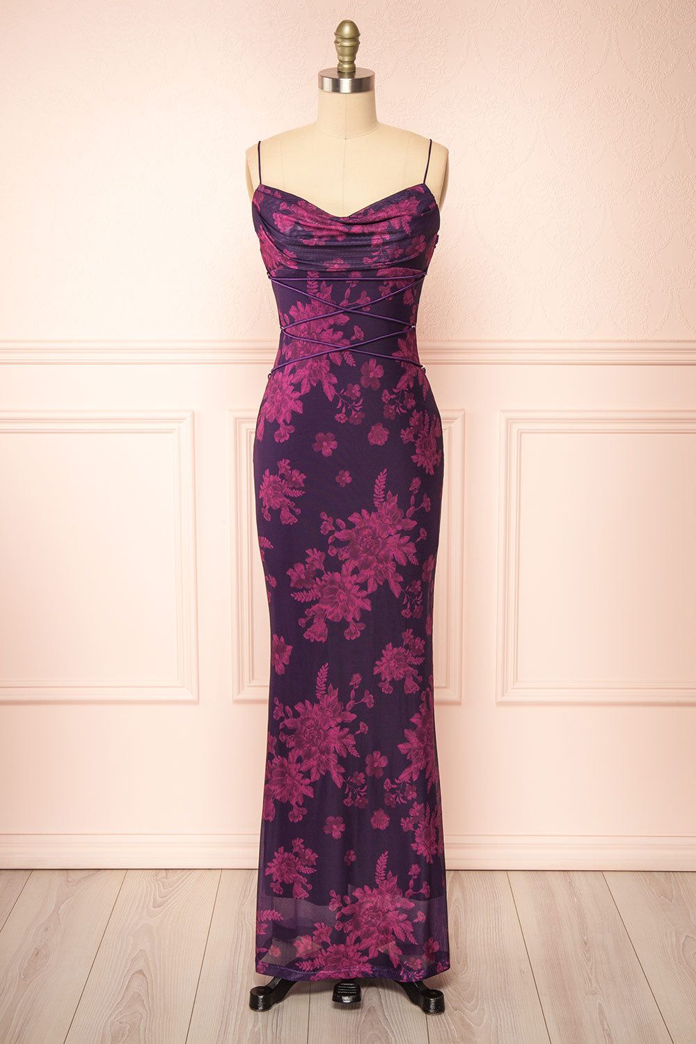 Madelief | Floral Maxi Dress w/ Lace-Up Details sold by Boutique 1861