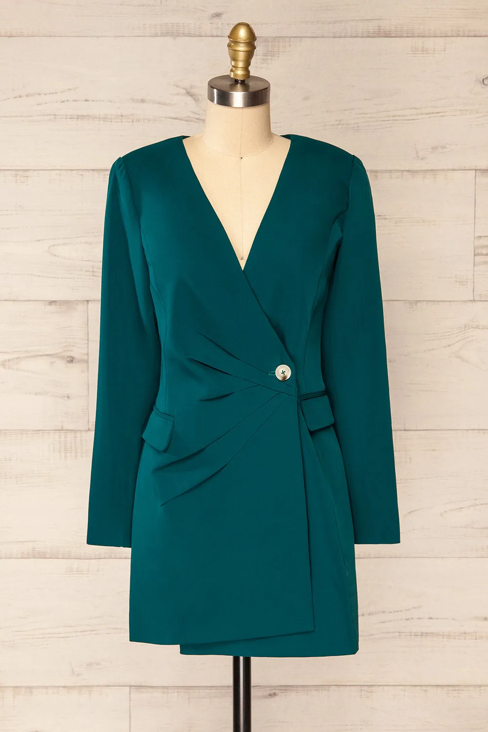 Savila Green | Asymmetrical Blazer Dress sold by Boutique 1861