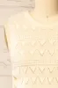 Tabara | Beige Openwork Knit Top w/ Cut-Outs sold by Boutique 1861