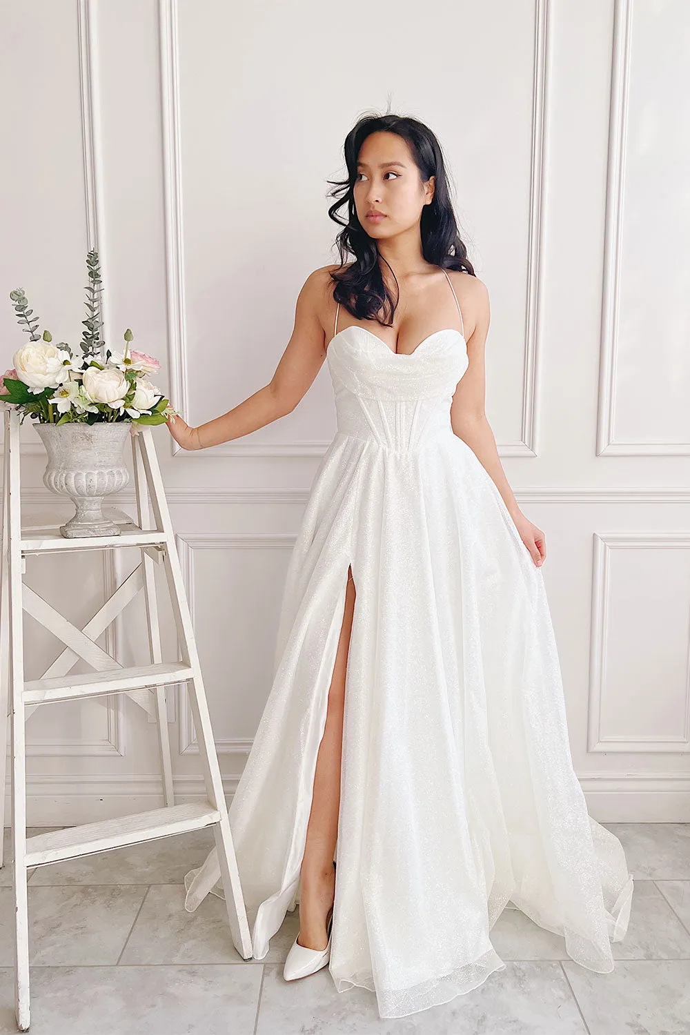 Genevieve | Sparkly Cowl Neck Bridal Dress sold by Boutique 1861 product image thumbnail 2