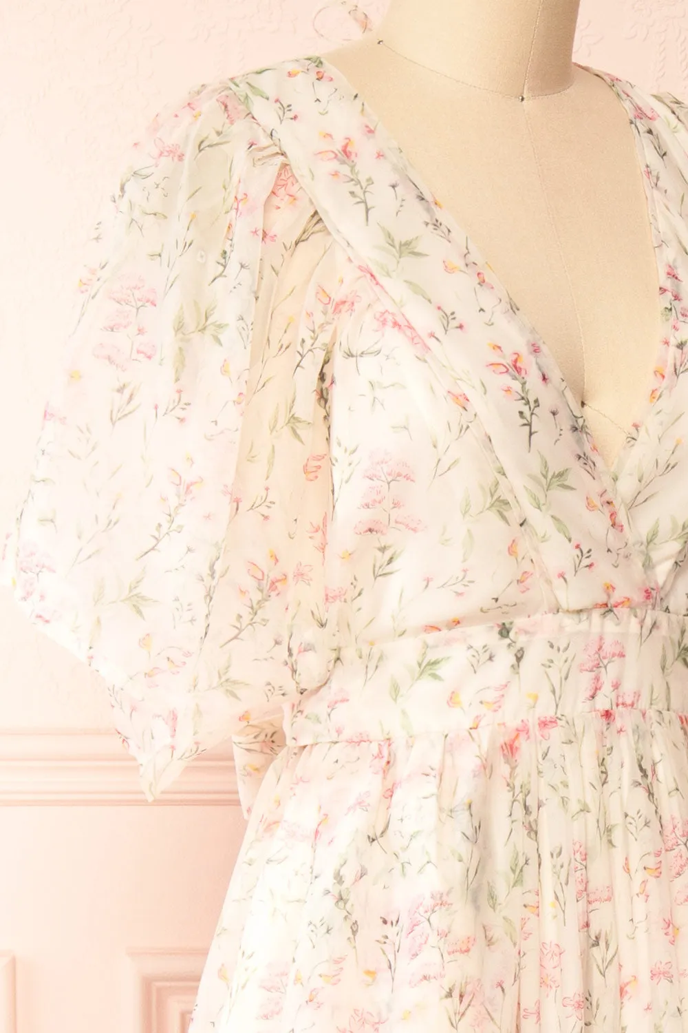 Elara | Floral Tiered Midi Dress w/ Short Sleeves sold by Boutique 1861 product image thumbnail 4