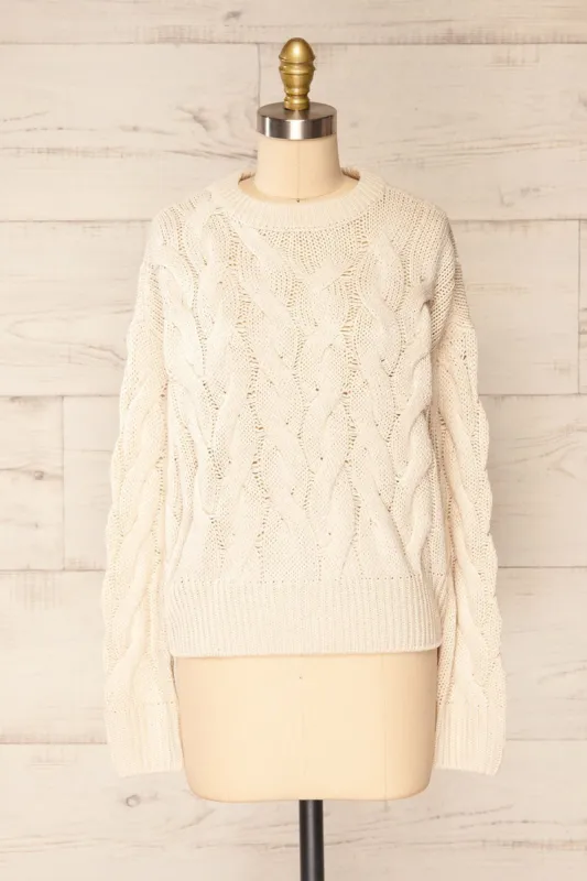 Paide Beige | Cable Knit Sweater sold by Boutique 1861
