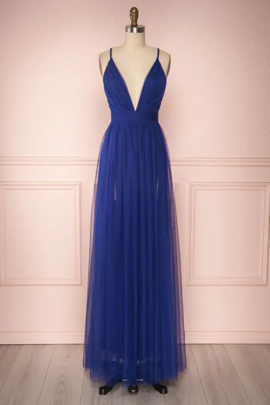 Aliki Navy | Mesh Maxi Dress sold by Boutique 1861