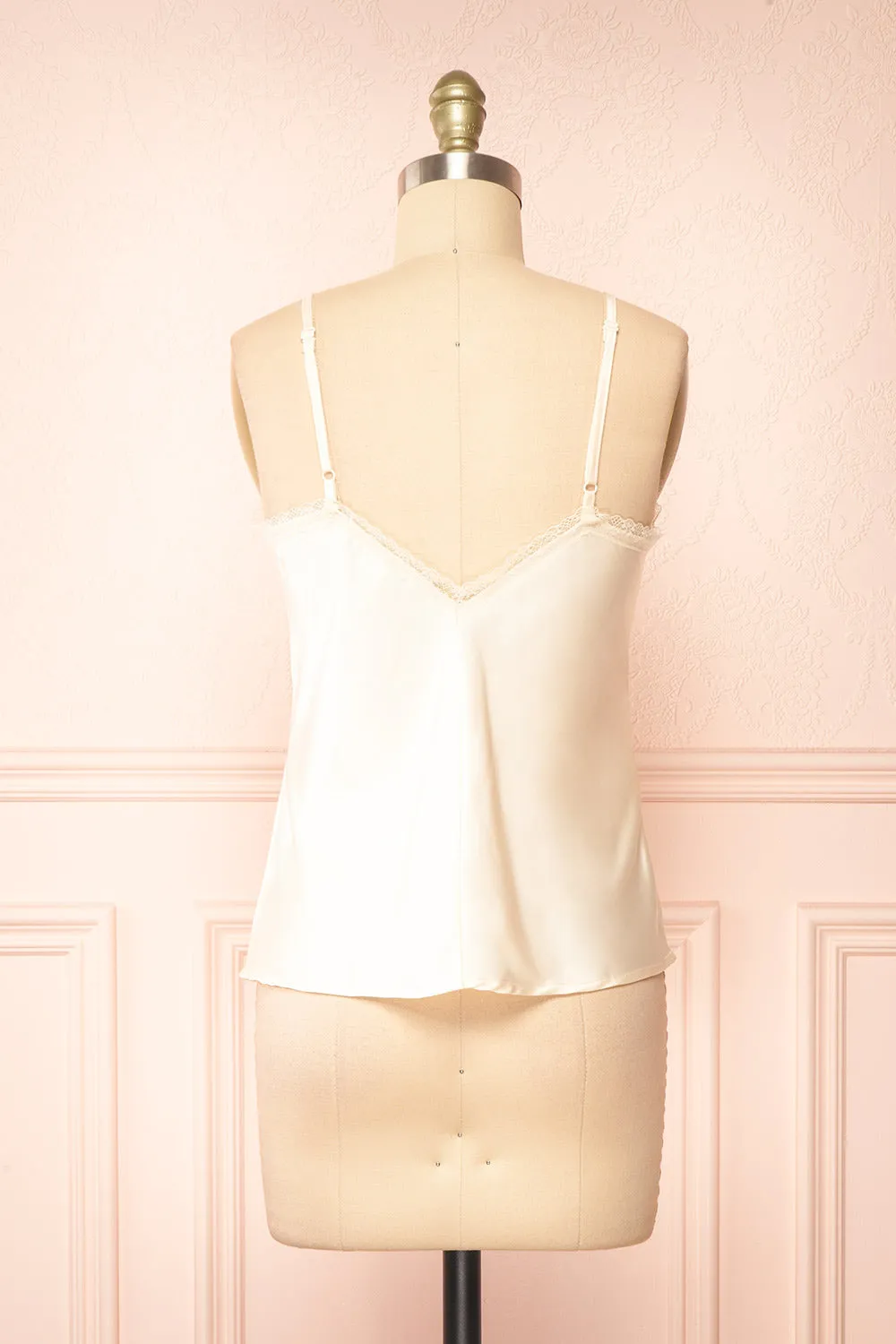 Alexa Ivory | Satin Cami Top w/ Lace Trim sold by Boutique 1861 product image thumbnail 5